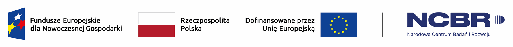 Fundusze Europejskie dla Nowoczesnej Gospodarki, Rzeczpospolita Polska, Dofinansowane przez Unię Europejską, Narodowe Centrum Badań i Rozwoju